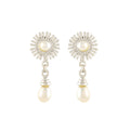 White Pearl Silver Drop Earrings