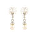 Freshwater Pearl Drop Earrings with Intricate Top
