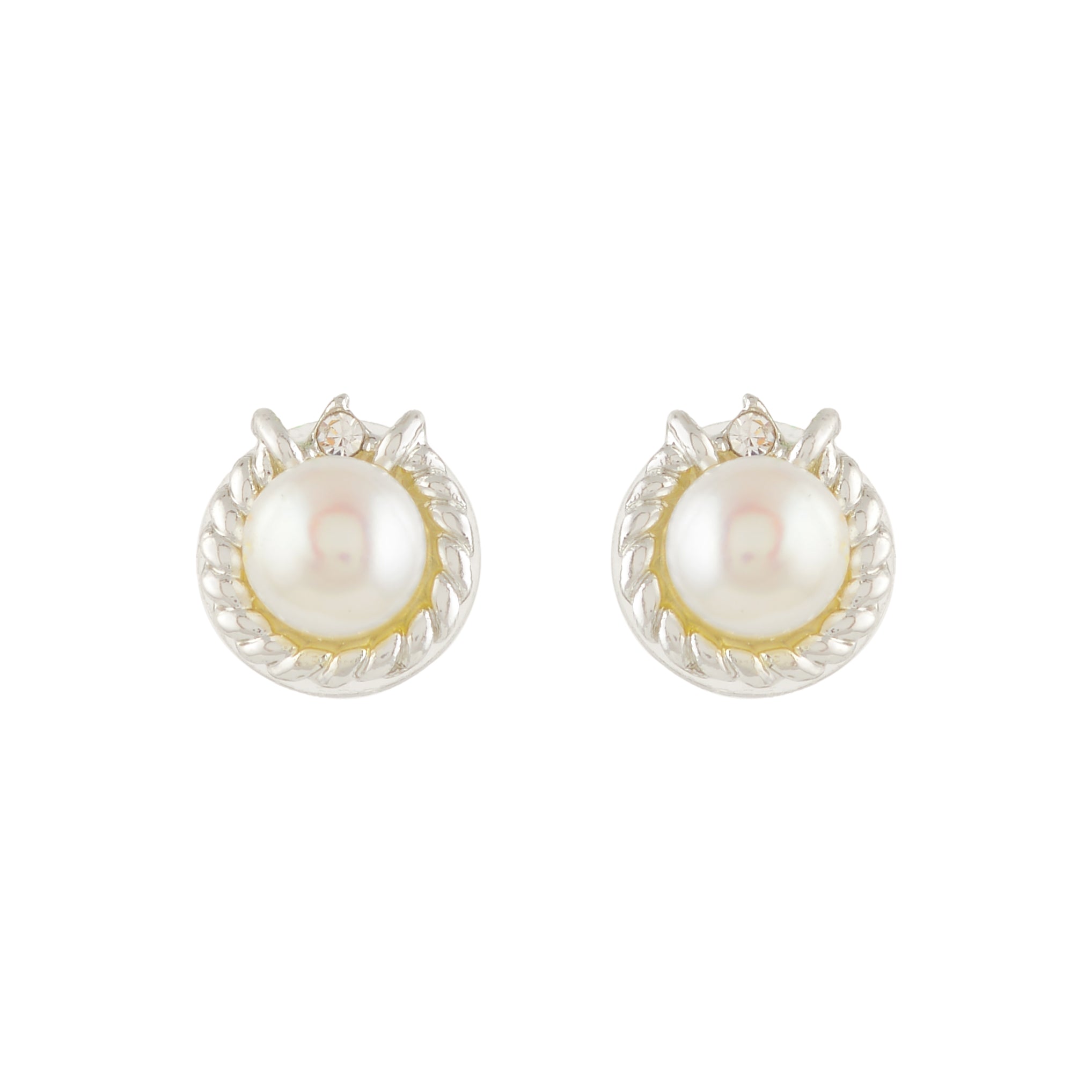 Crown Pearl Studs (Freshwater Pearl Stud Earrings)