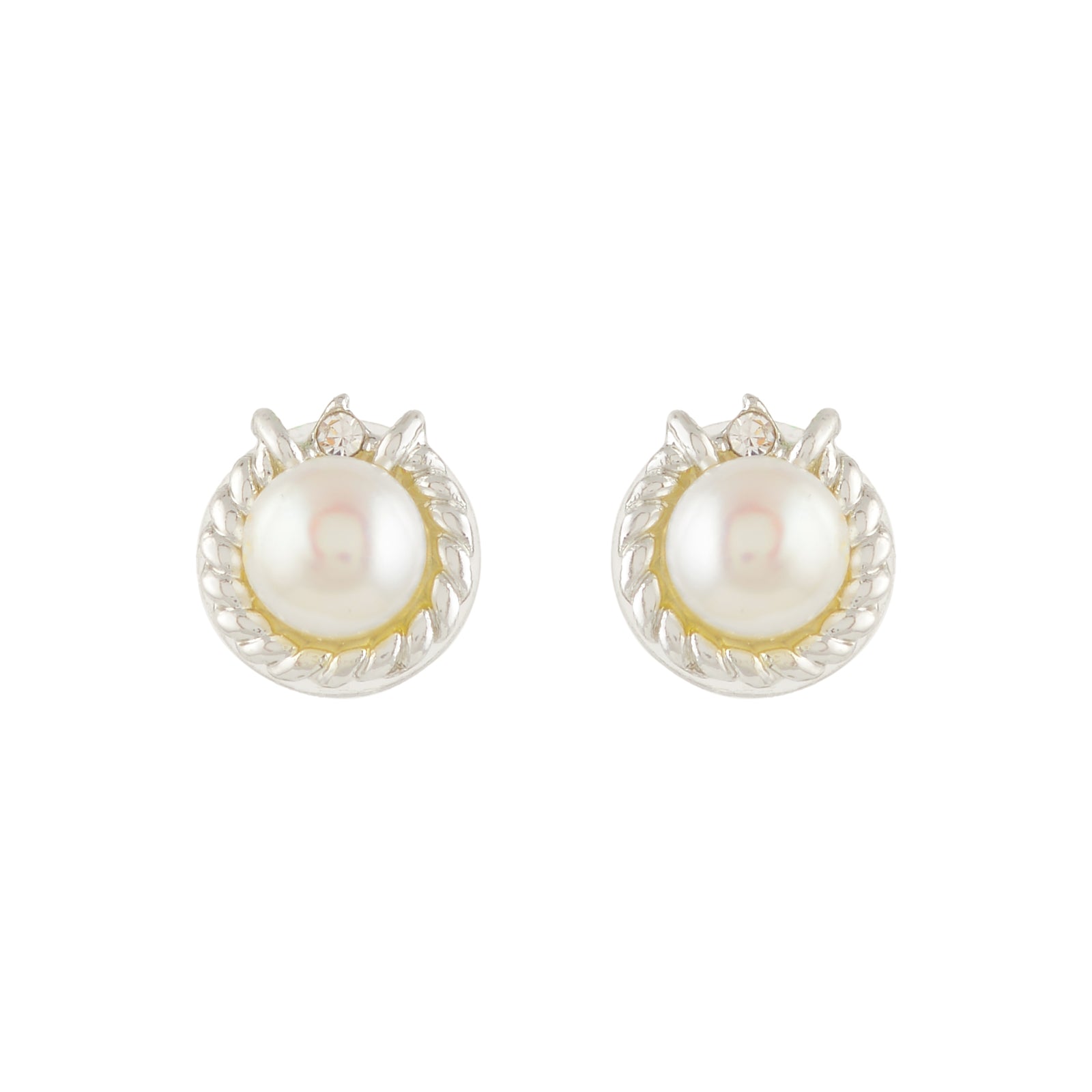 Crown Pearl Studs (Freshwater Pearl Stud Earrings)
