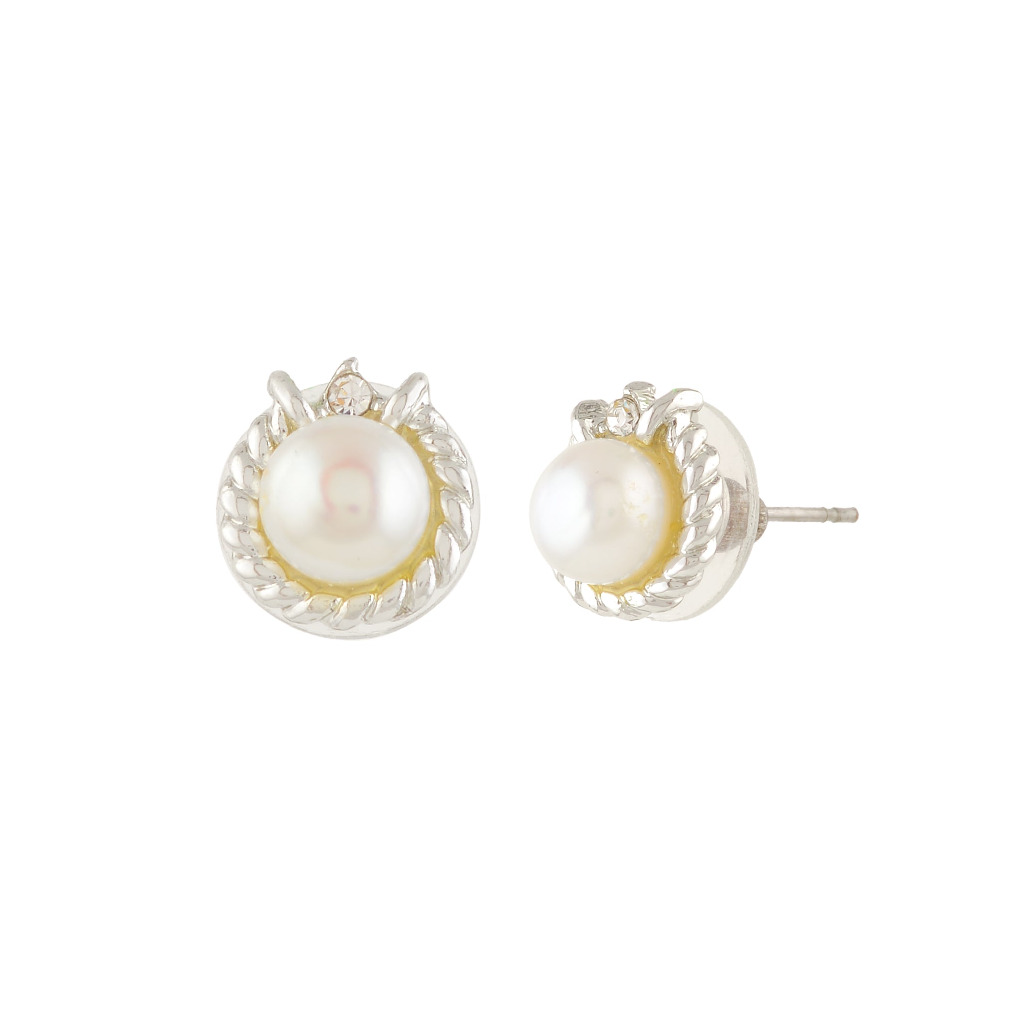 Crown Pearl Studs (Freshwater Pearl Stud Earrings)