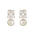 Silver Butterfly & Freshwater Pearl Drop Earrings – Perfect for Office Wear