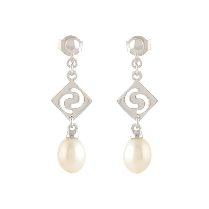 Real Freshwater Pearl & Silver Long Drop Earrings – Professional Wear