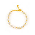Elegant Gold Polish Real Freshwater Pearl Bracelet - Perfect for Office Wear