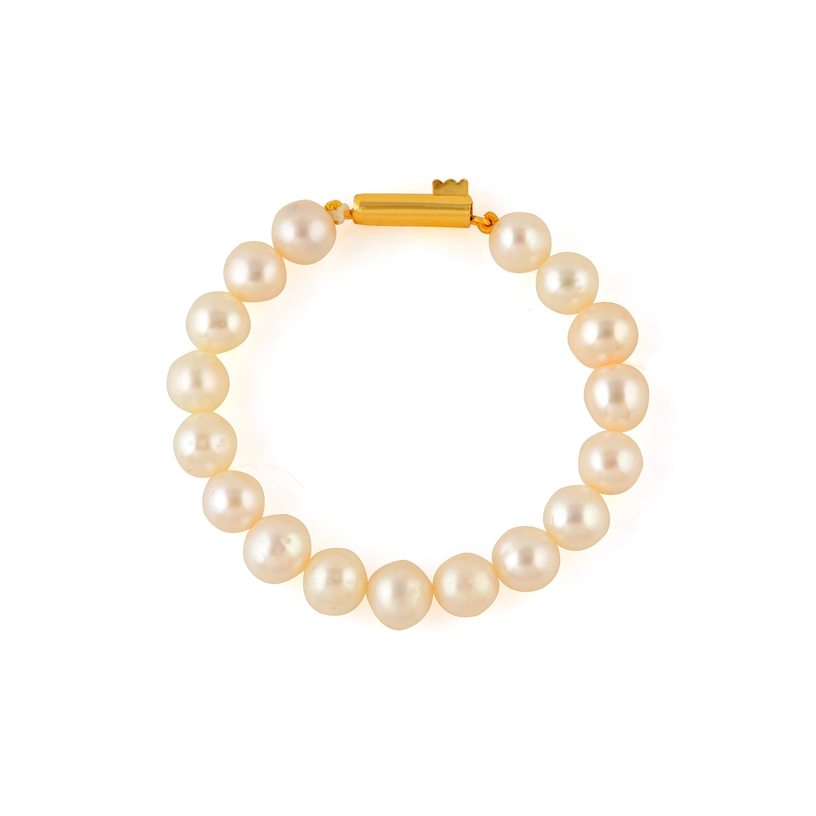Softline Pearl Bracelet – Gold Finish (Freshwater Pearls with Gold Clasp)