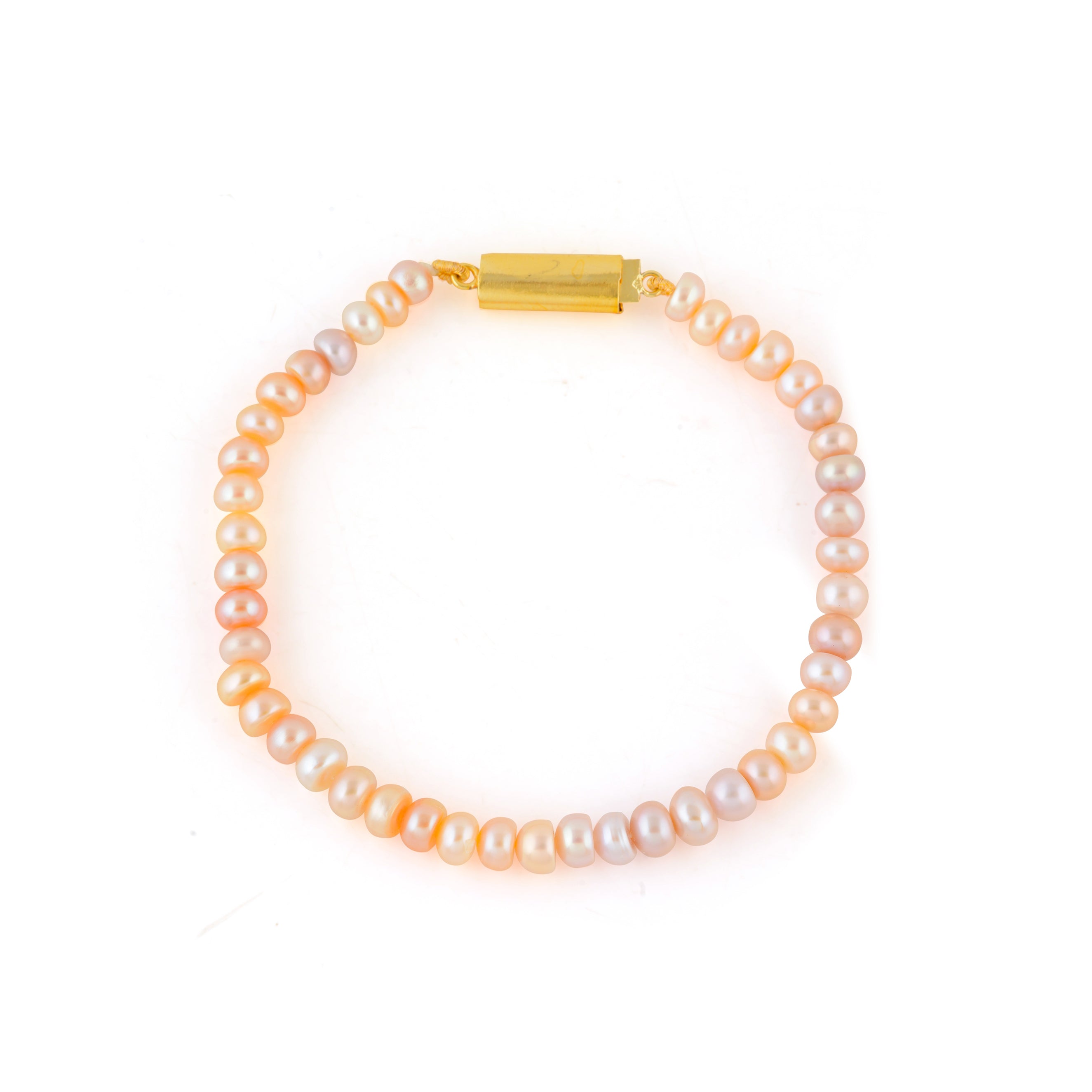 Elegant Multi-Color Freshwater Pearl Bracelet with Gold Clip