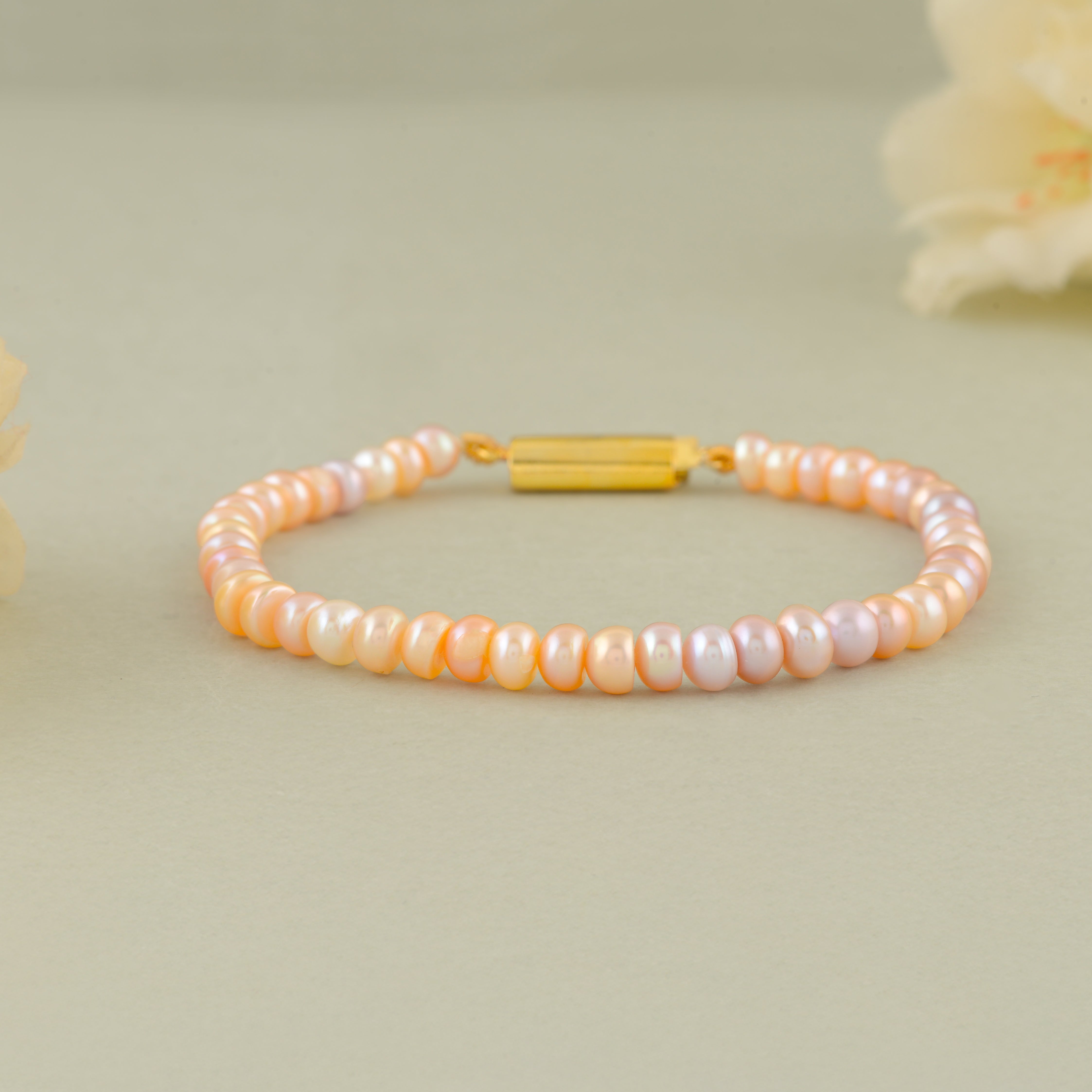 Elegant Multi-Color Freshwater Pearl Bracelet with Gold Clip