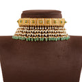 Queenly Gold Pearls Choker With Hanging Beads