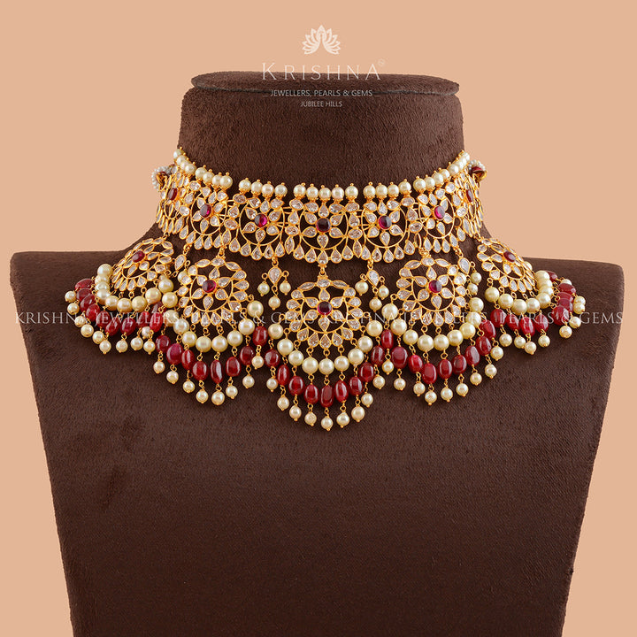 Outlandish Gold Pearl Neclace - Krishna Jewellers Pearls and Gems