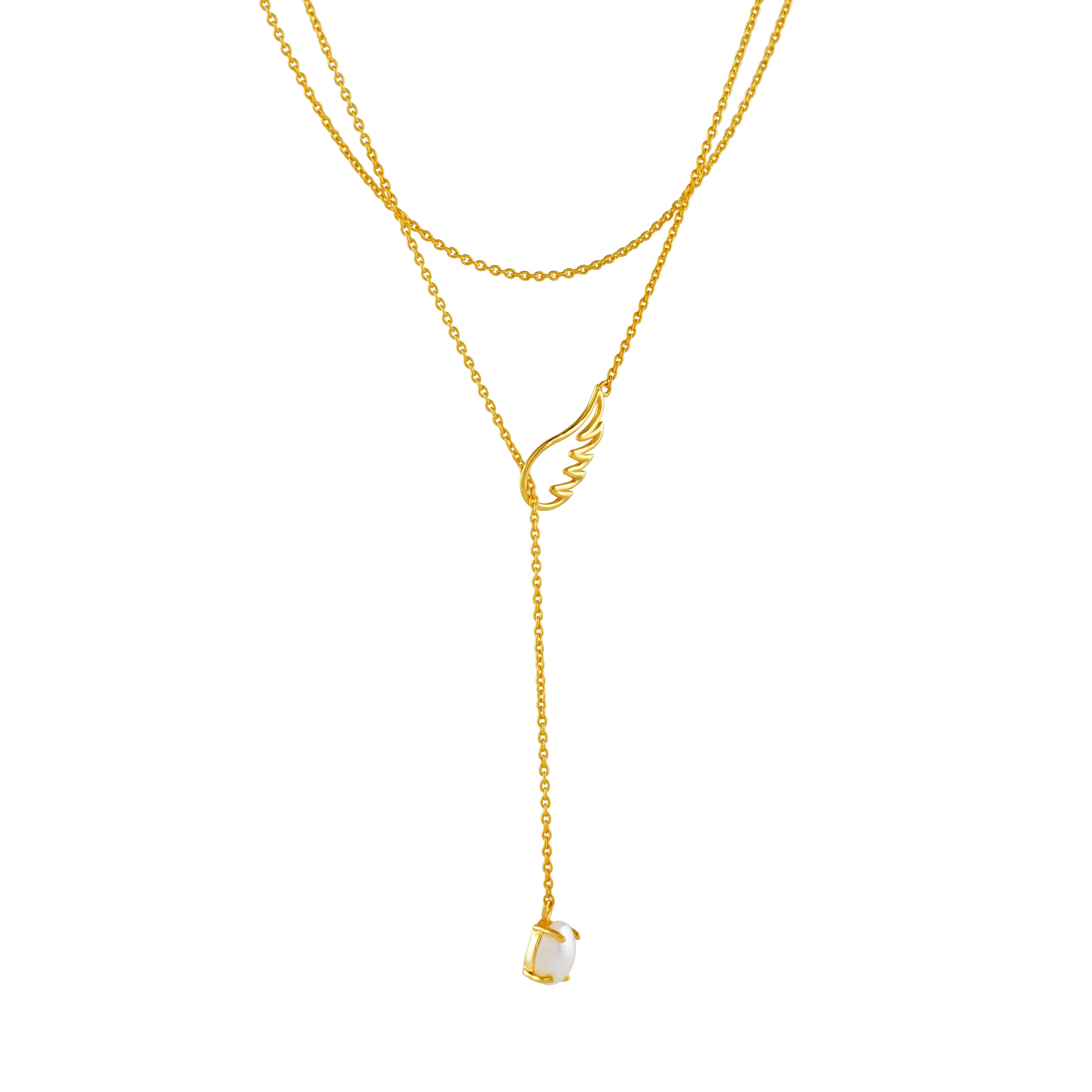 Shattered Serenity: Ethereal Elegance In Broken Angel Pearl Drop Necklace - Krishna Jewellers Pearls and Gems