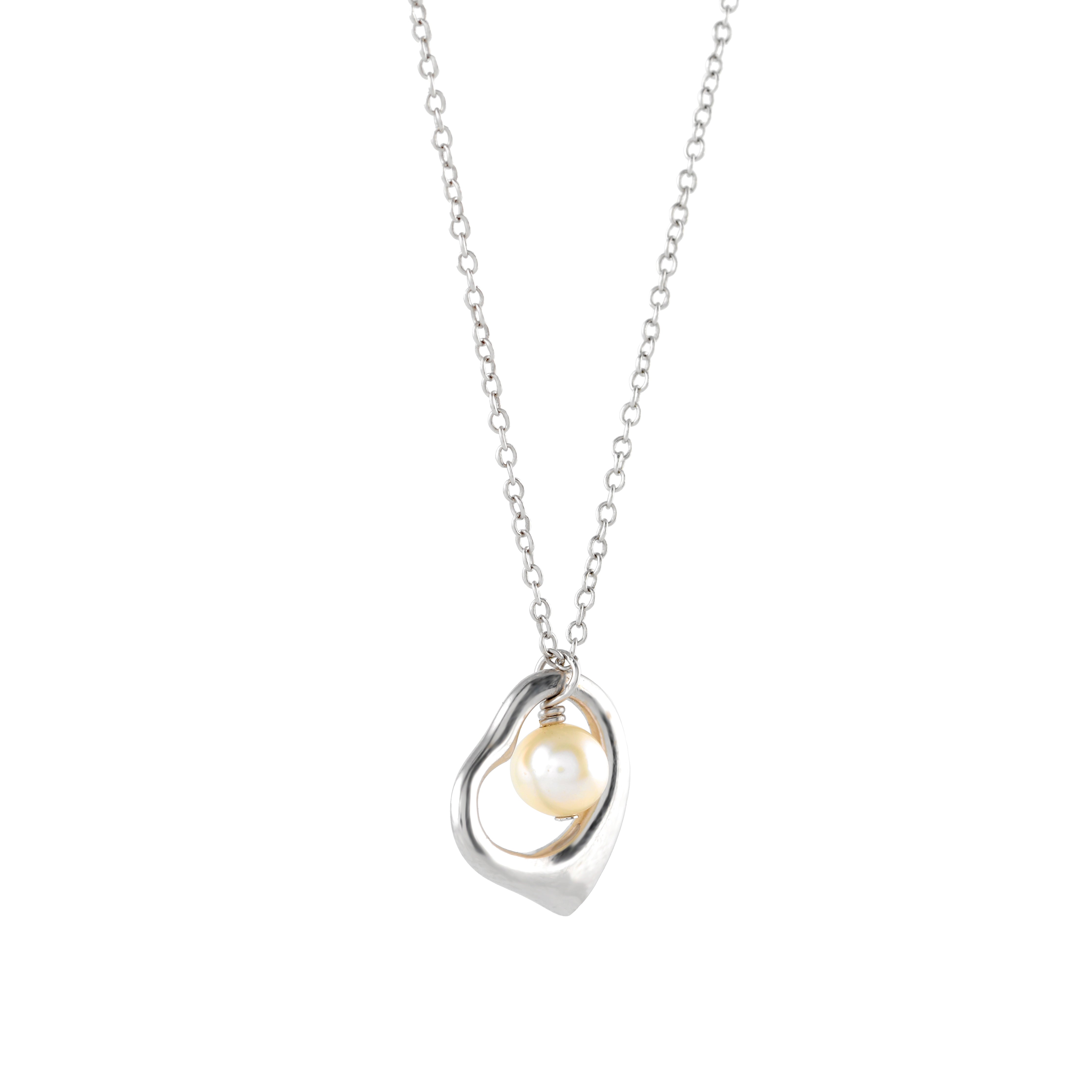 Handcrafted 925 Sterling Silver Heart Necklace - Krishna Jewellers Pearls and Gems