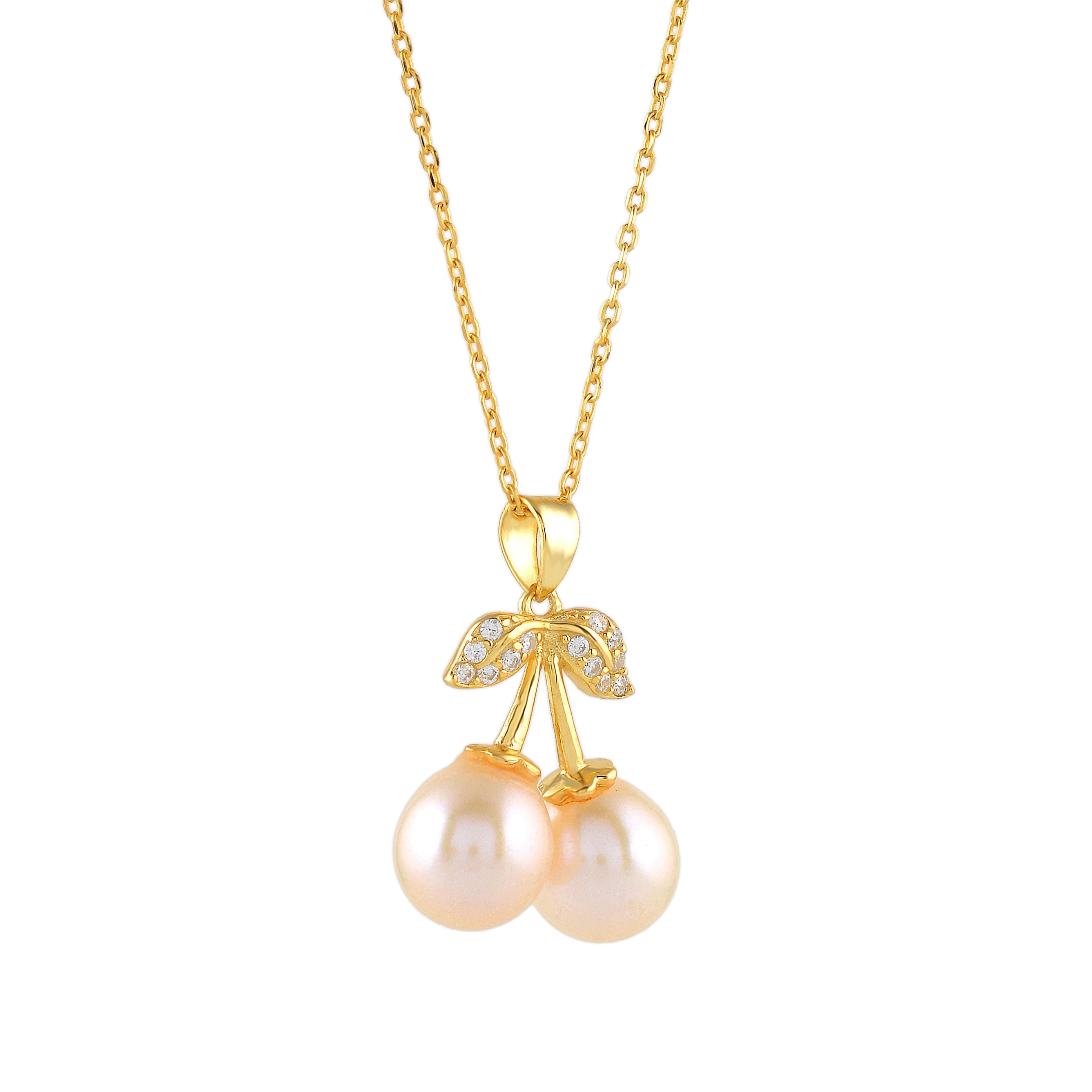 Sparkle gold coated Silver Chain With Pendant - Krishna Jewellers Pearls and Gems