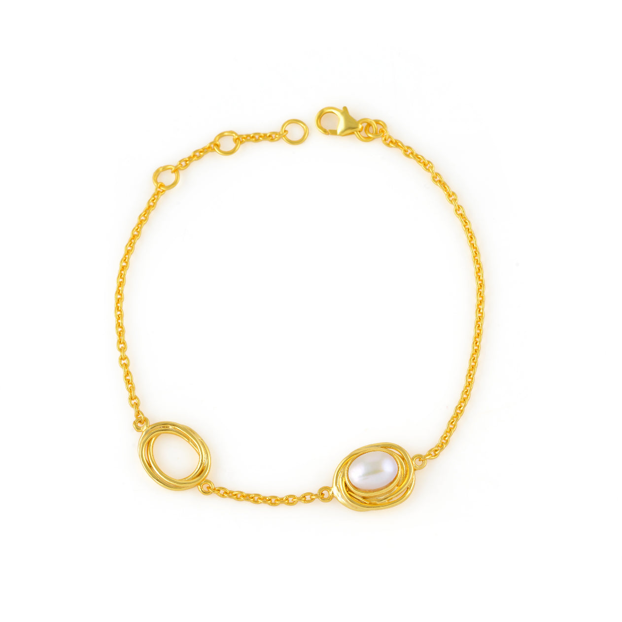 Sterling Silver Dainty Round Pearl Bracelet - Krishna Jewellers Pearls and Gems