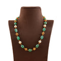 Luxurious South Sea Pearl and Emerald Necklace with Gold Nakshi Balls