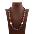 Pebble navaratna gold chain