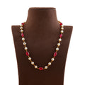 Singular  Culture Pearl And Ruby Gold Necklace