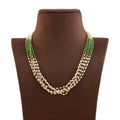 Pearl and Emerald Gold Chain Necklace