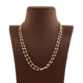 Two Row Rice Pearl Gold Necklace
