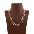 Exotic Ruby And Keshi Gold Pearl Necklace