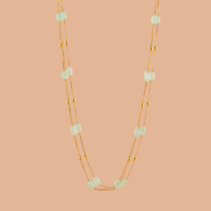 Original Emerald Beads Gold Chain - Krishna Jewellers Pearls and Gems