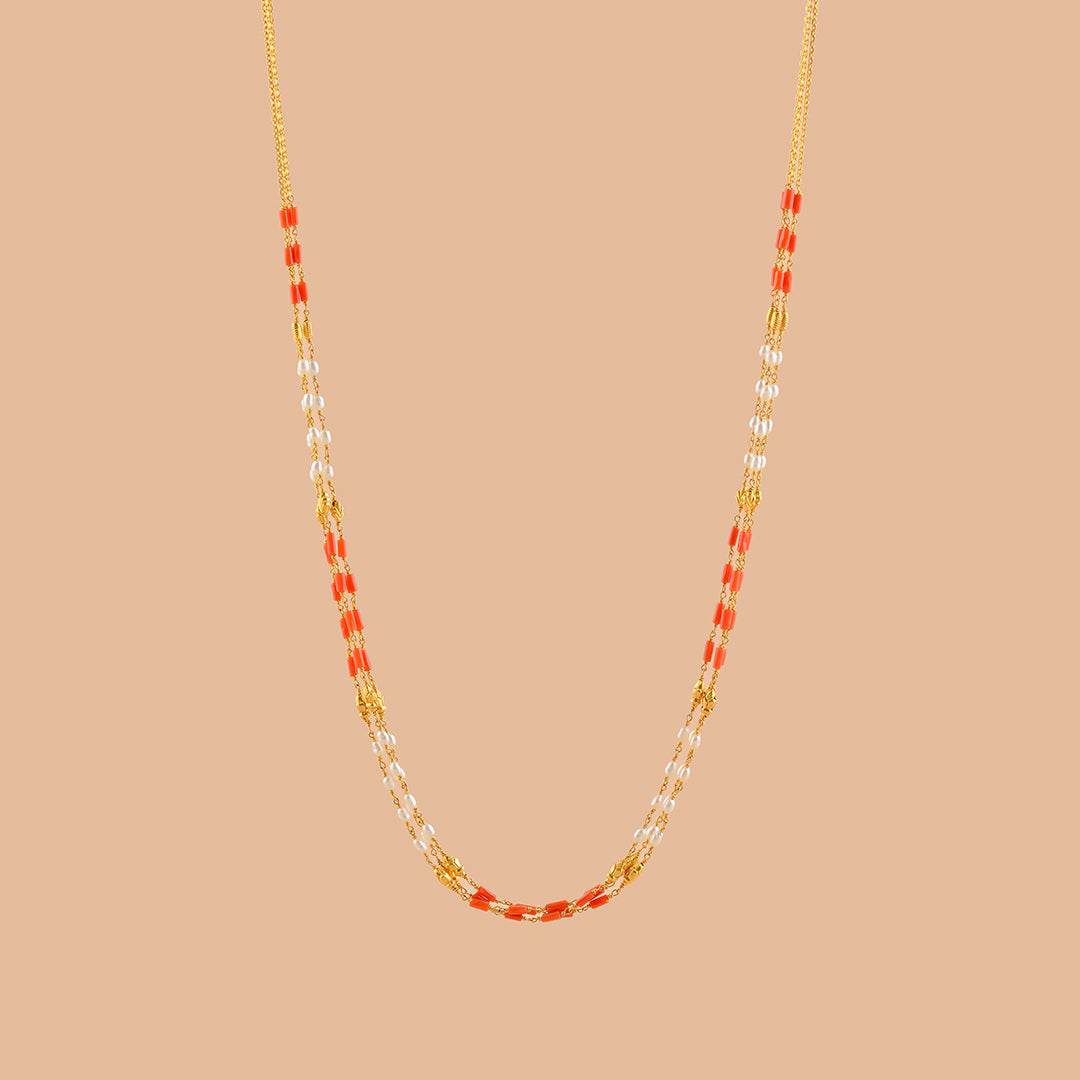 Classic Pearl and Coral Chain - Krishna Jewellers Pearls and Gems