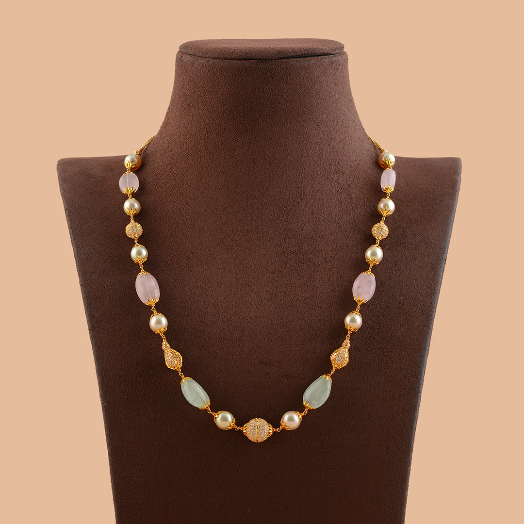 Glamour in Gold: Stunning Fancy Pearl Necklace - Krishna Jewellers Pearls and Gems