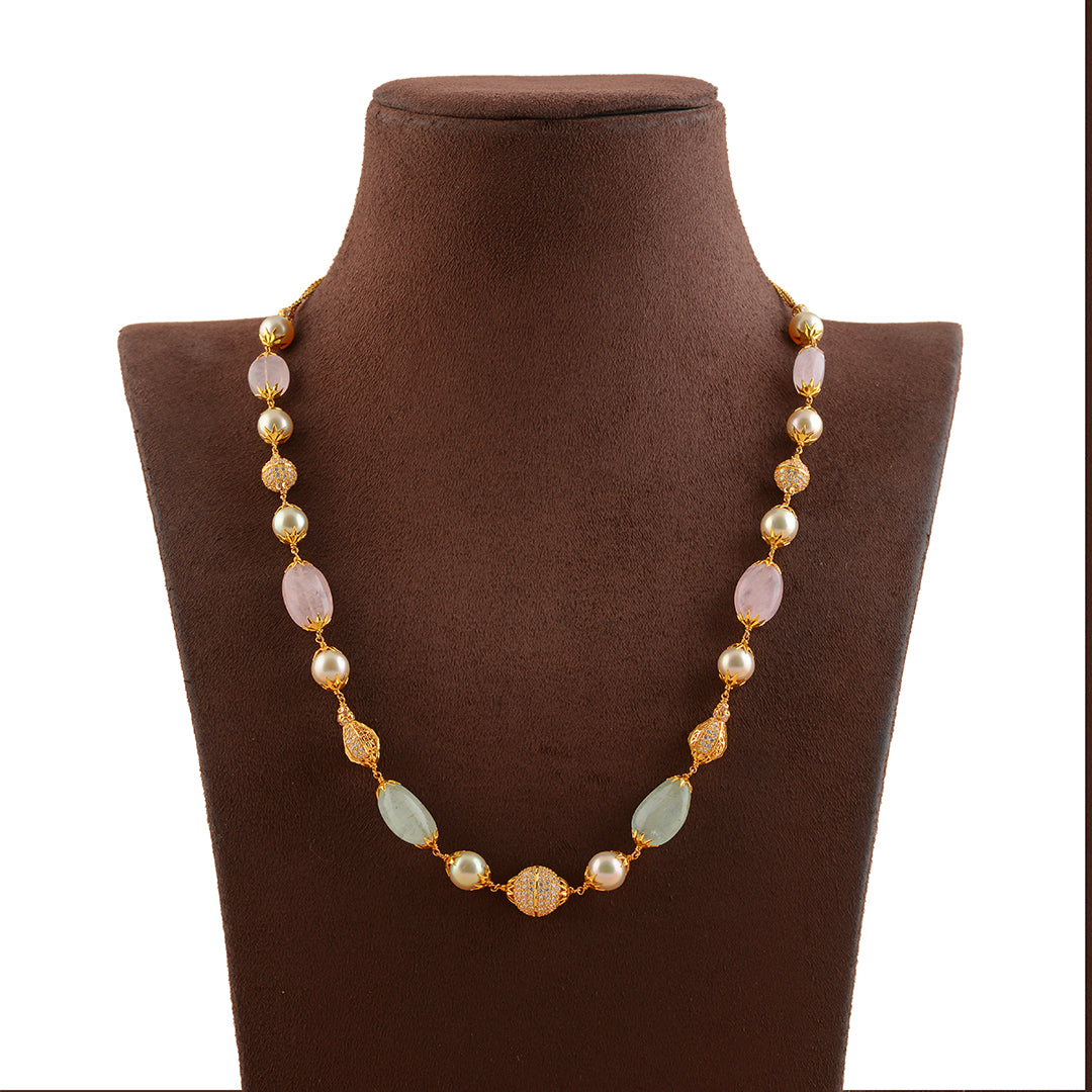 Glamour in Gold: Stunning Fancy Pearl Necklace - Krishna Jewellers Pearls and Gems