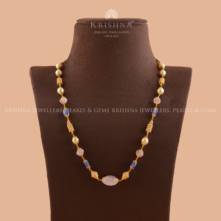 Timeless Elegance: Exquisite Gold  Pearl Necklace - Krishna Jewellers Pearls and Gems