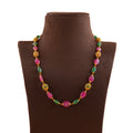 Classy  Ruby and Emerald Gold Pearl Necklace