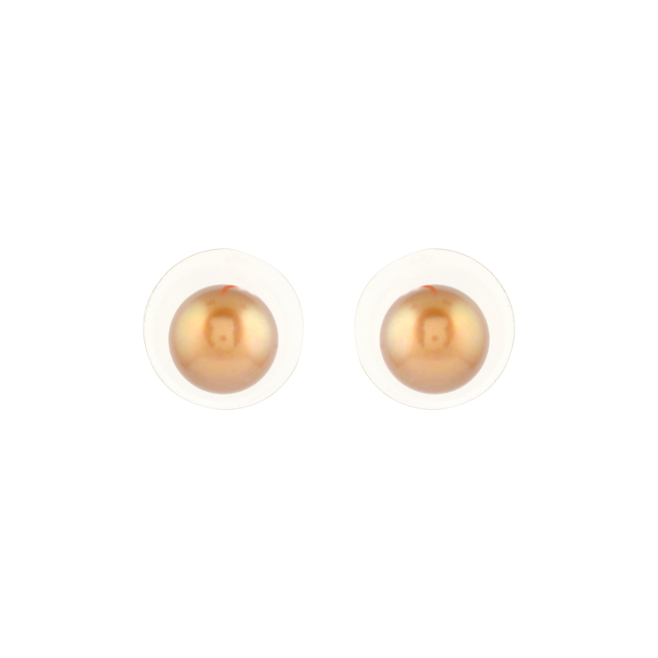 Brown Fresh water Pearl Earstuds in Silver