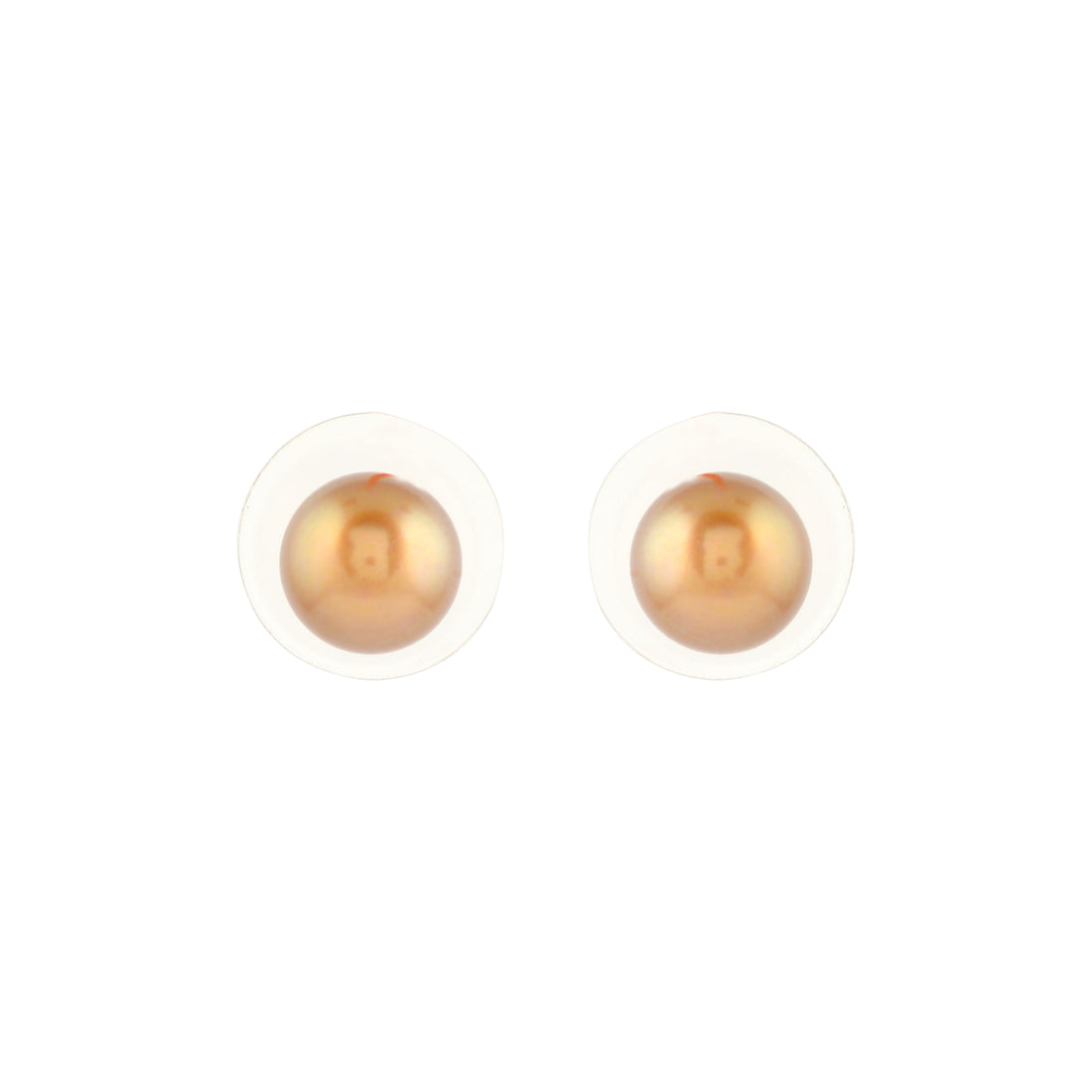 Brown Fresh water Pearl Earstuds in Silver