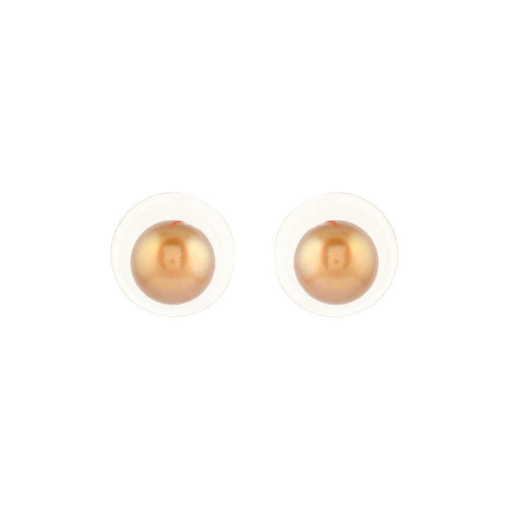 Brown Fresh water Pearl Earstuds in Silver