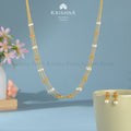 5-Layer Gold Pearl Chain with Matching Earrings Set