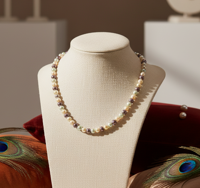 Elegant Multi-Color Freshwater Pearl String