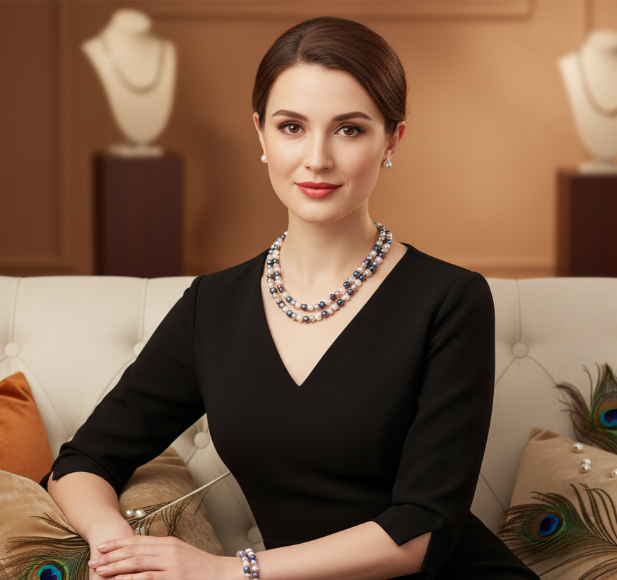 2-Line Multicolor Freshwater Seed Pearl Necklace