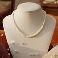 Radiant White Button Pearl Necklace (Freshwater White Button Pearl Necklace)