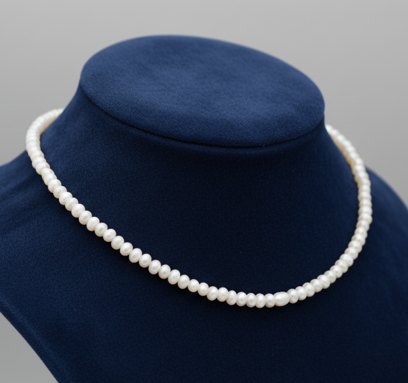 Nivara Classic Pearl Strand (Natural Freshwater Pearl Necklace)
