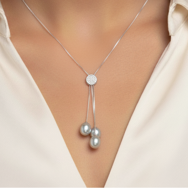 Cultured Freshwater Pearl Tear Drop Pendant Set