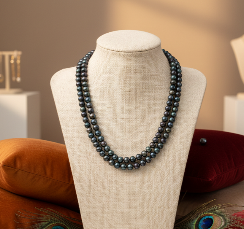 Peacock gray Pearl Necklace