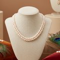 Stylish Double Line White Pearl Necklace