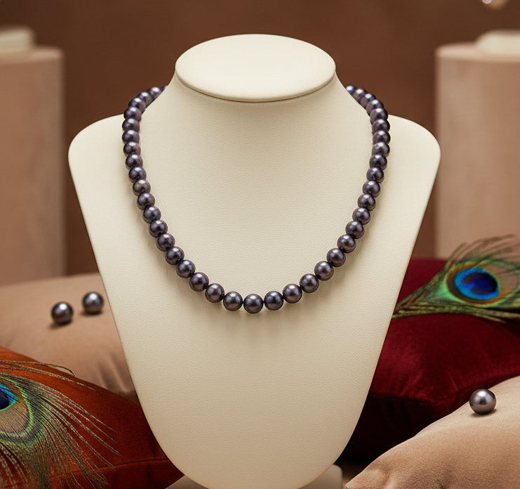 Elegant Grey Radiation Freshwater Pearl String