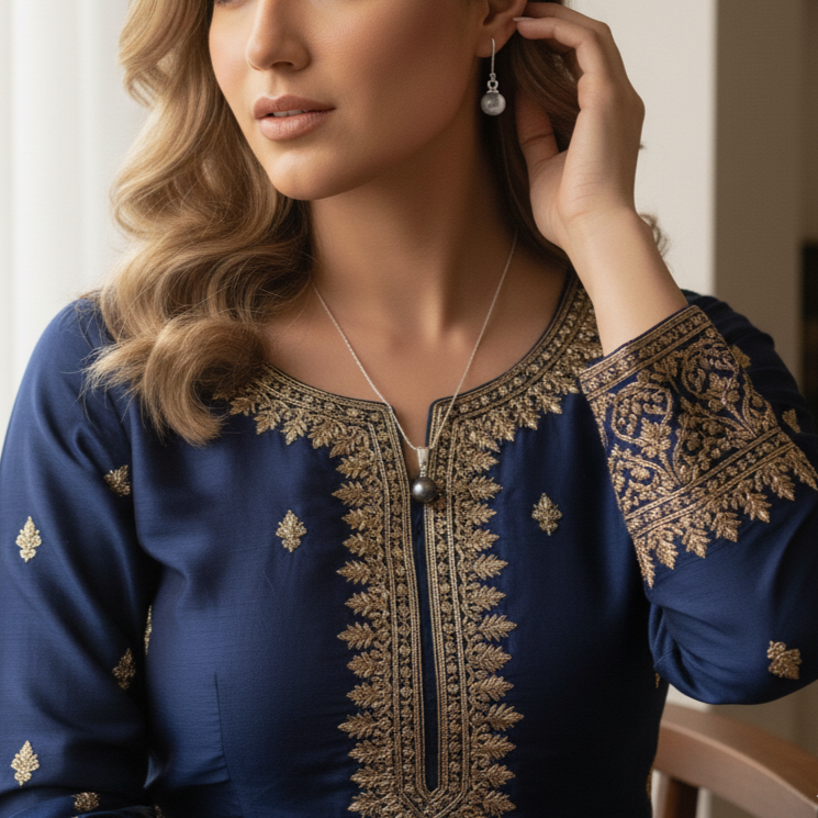 Classic Tahitian South Sea  Pearls Necklace Set