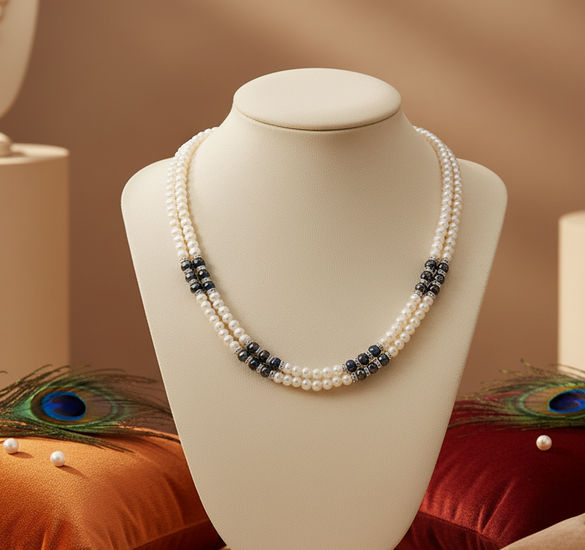 2-Layered White Freshwater Pearl Necklace