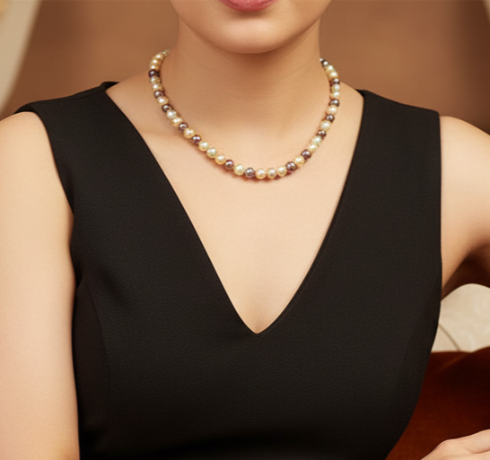 Elegant Multi-Color Freshwater Pearl String