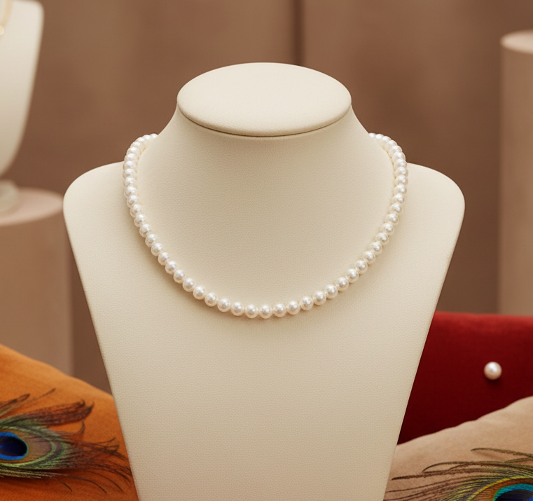 Classic statement Pearl Necklace ( freshwater white pearls )