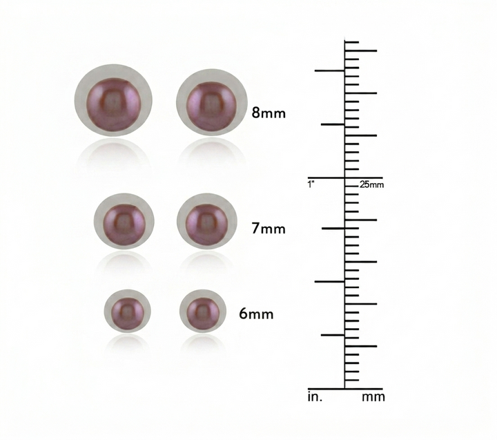 Elegant Brown (Chocolate) Pearl Stud Earrings – AAA Freshwater 4MM 7MM 9MM