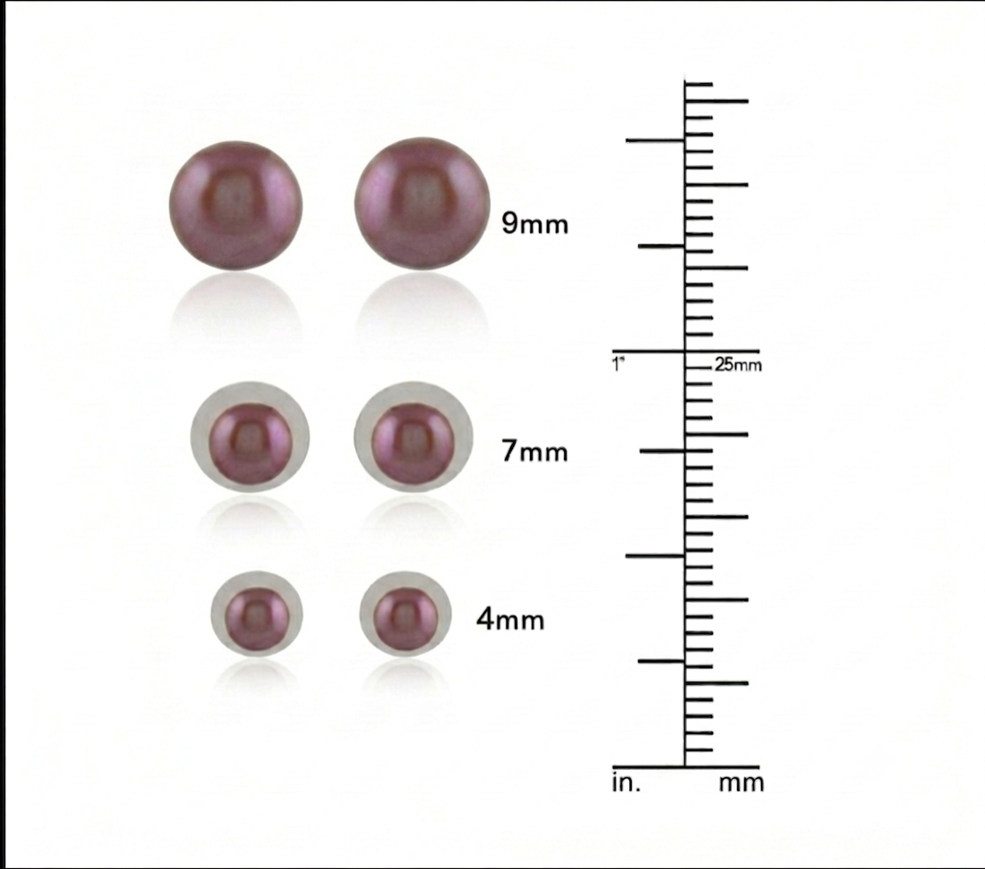 Elegant Brown (Chocolate) Pearl Stud Earrings – AAA Freshwater 4MM 7MM 9MM