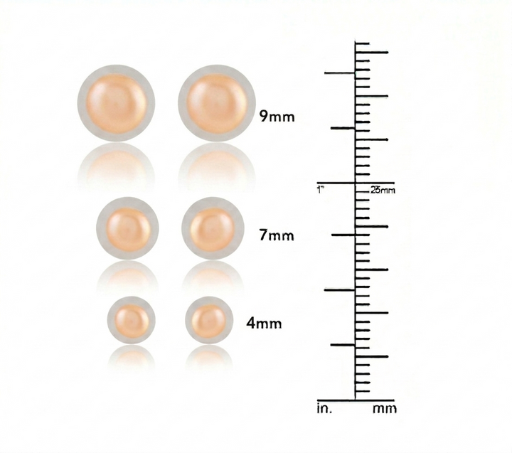 Elegant Pink Freshwater Pearl Stud Earrings – AAA Round | 4MM 7MM 9MM