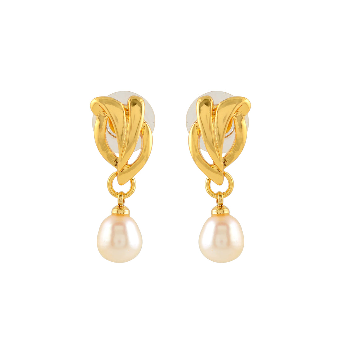 Dainty Knot Pearl Drop Earrings