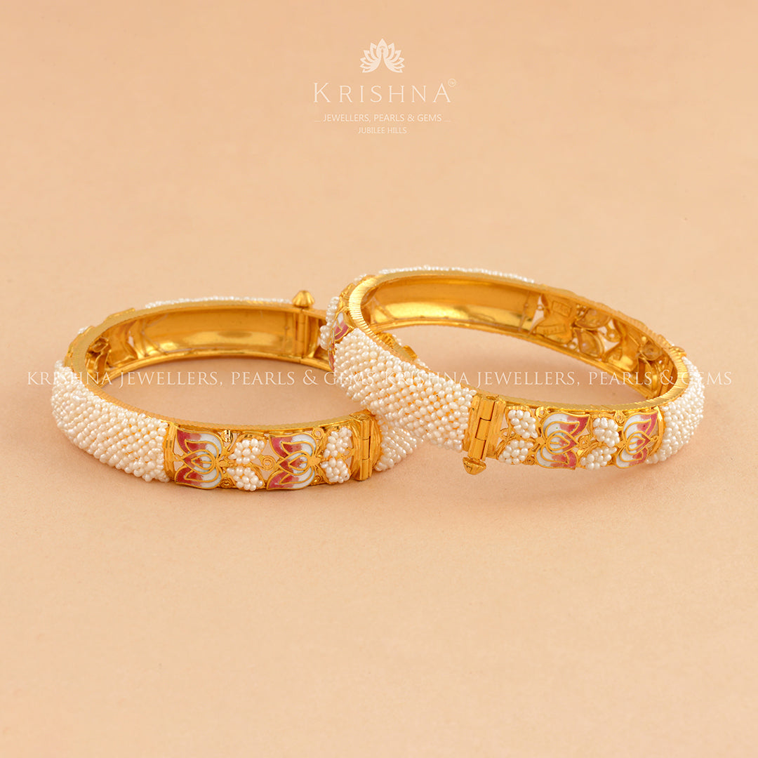 Kakamoti Gold Bangles - Krishna Jewellers Pearls and Gems